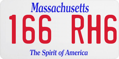 MA license plate 166RH6