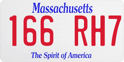 MA license plate 166RH7