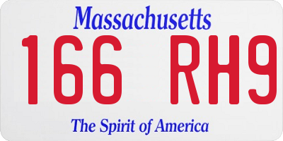 MA license plate 166RH9
