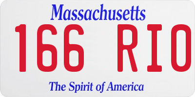 MA license plate 166RI0