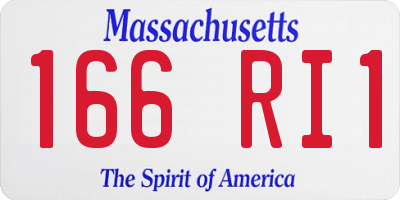 MA license plate 166RI1