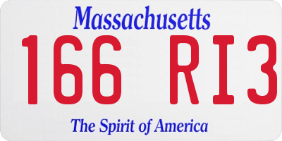 MA license plate 166RI3