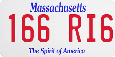 MA license plate 166RI6