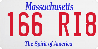 MA license plate 166RI8
