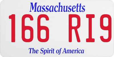 MA license plate 166RI9