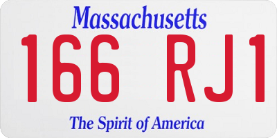MA license plate 166RJ1
