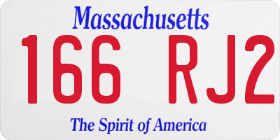 MA license plate 166RJ2