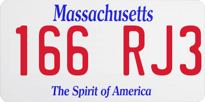 MA license plate 166RJ3