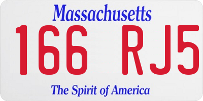 MA license plate 166RJ5