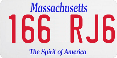 MA license plate 166RJ6