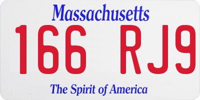 MA license plate 166RJ9