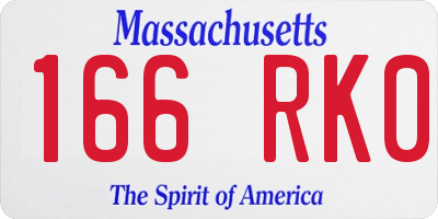 MA license plate 166RK0