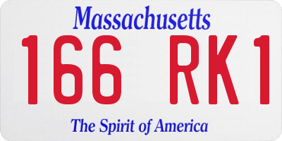 MA license plate 166RK1