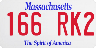 MA license plate 166RK2