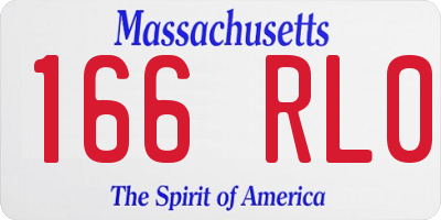 MA license plate 166RL0