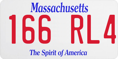 MA license plate 166RL4