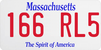 MA license plate 166RL5