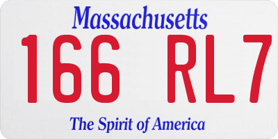 MA license plate 166RL7