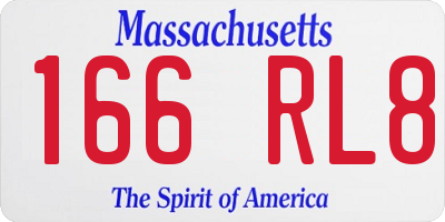 MA license plate 166RL8