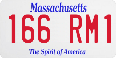 MA license plate 166RM1