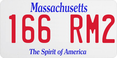 MA license plate 166RM2
