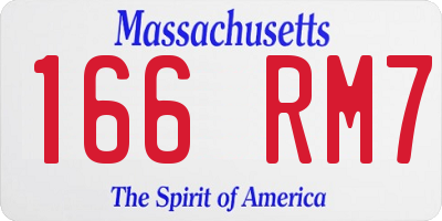 MA license plate 166RM7