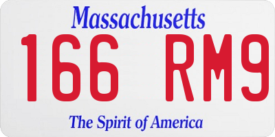 MA license plate 166RM9