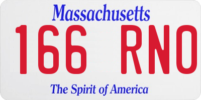 MA license plate 166RN0