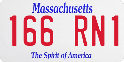 MA license plate 166RN1