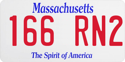 MA license plate 166RN2
