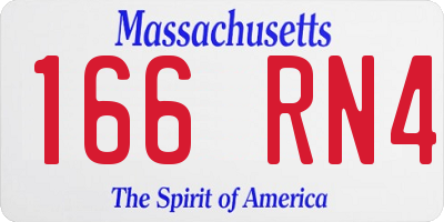 MA license plate 166RN4