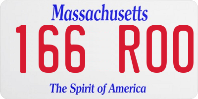 MA license plate 166RO0