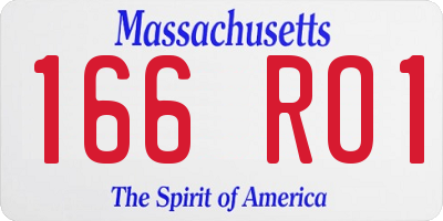 MA license plate 166RO1