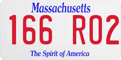 MA license plate 166RO2