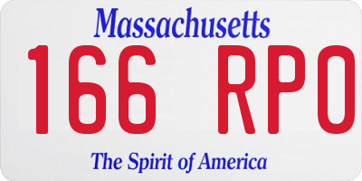 MA license plate 166RP0