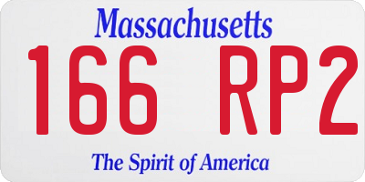 MA license plate 166RP2