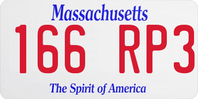 MA license plate 166RP3
