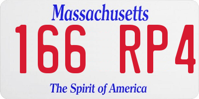 MA license plate 166RP4
