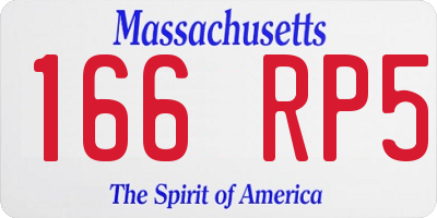 MA license plate 166RP5