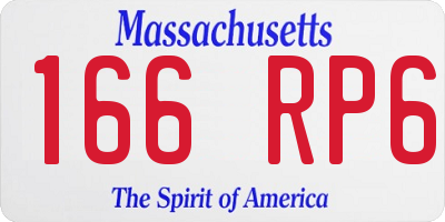 MA license plate 166RP6