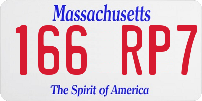 MA license plate 166RP7