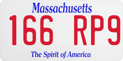 MA license plate 166RP9