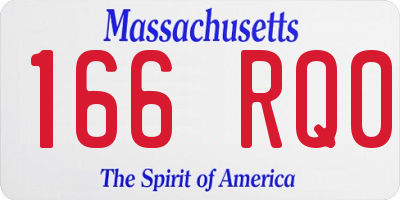 MA license plate 166RQ0
