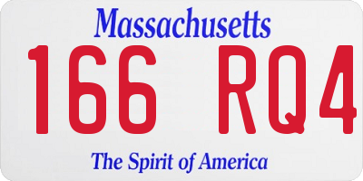 MA license plate 166RQ4