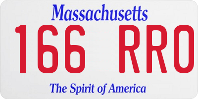 MA license plate 166RR0