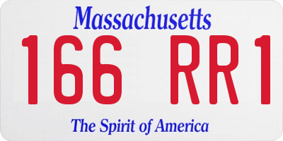 MA license plate 166RR1
