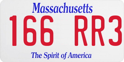 MA license plate 166RR3