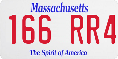 MA license plate 166RR4