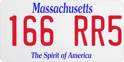 MA license plate 166RR5