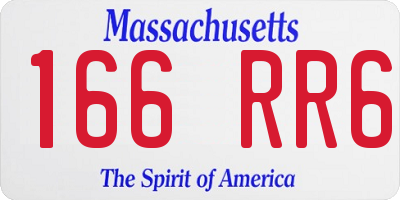 MA license plate 166RR6